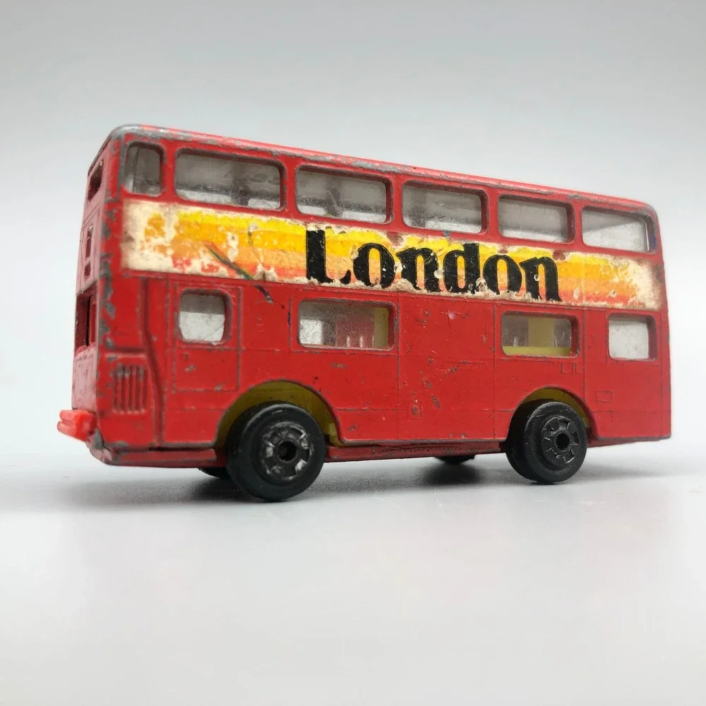 Vintage Diecast Red London Double Decker Bus Sliding Door Zylmex P334 Hong Kong